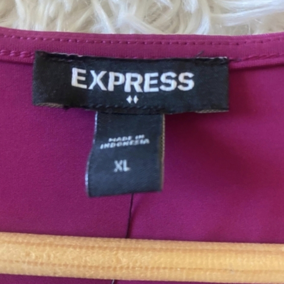 SOLD Express Body Contour Tank Bodysuit sz XL Berry Magenta Fuchsia - Picture 4 of 4